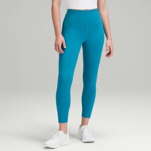Lululemon Wunder Train High-Rise Tight 25” w Pockets Leggings Sz 2 Hawaiian Blue